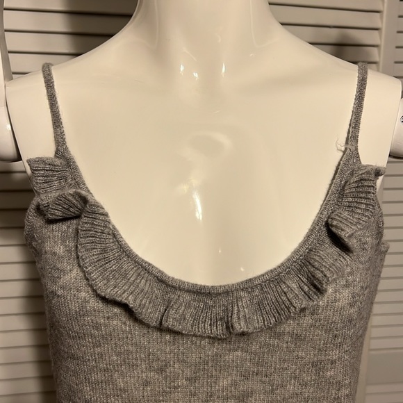 Neiman Marcus Cashmere Spaghetti Straps Tank Top Size Small Color Grey - Picture 2 of 11